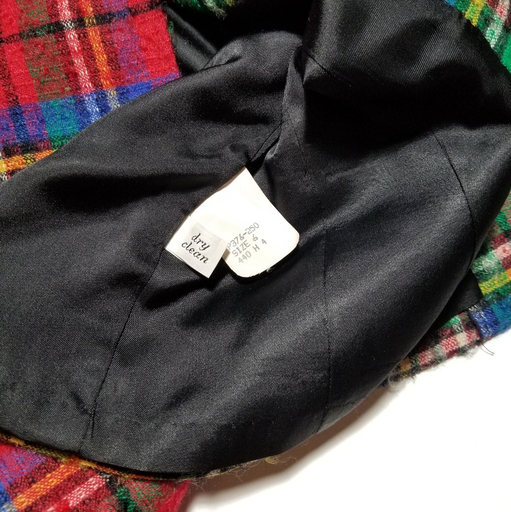 Vtg Pendleton Christmas Plaid Buttoned Blazer - image 5